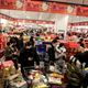 Shoppers in Wuhan, China load up on food at a local supermarket on January 23, 2020.